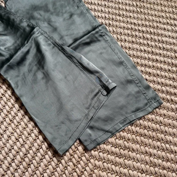 Joie Vtg Silk Green Low Rise Cargo Pants Size 27 Y2K Lightweight Natural Neutral - Picture 5 of 14